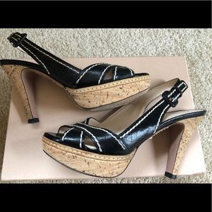 Prada Calzature Donna Shine Cork Platform Pumps